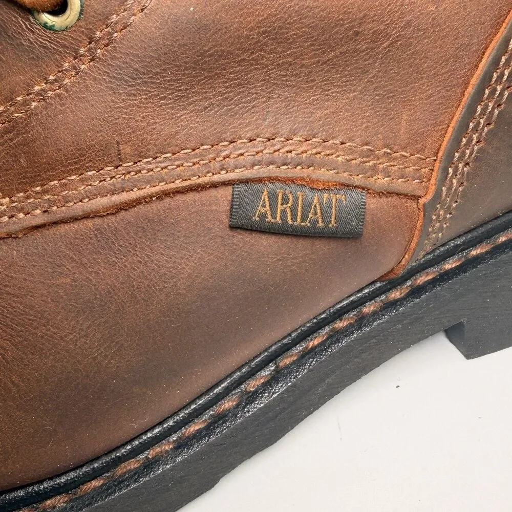 Ariat Cascade 8” Work Boots Mens 11 EE Wide Brown Aged Leather Kiltie 10002418